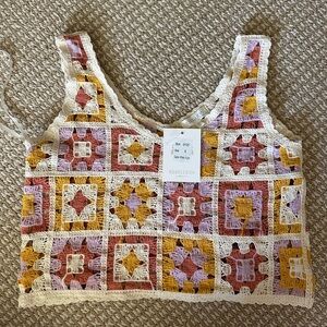 New with tags crochet tank top size S